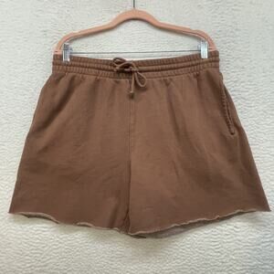 Tna Shorts Womens Large Brown Cozy Sweatfleece Boyfriend Lounge Aritzia Relaxed